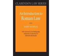 An Introduction to Roman Law (Clarendon Law Series)