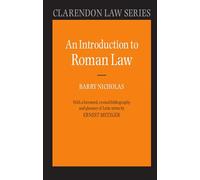 An Introduction to Roman Law (Clarendon Law Series)