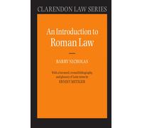 An Introduction to Roman Law (Clarendon Law Series) the New