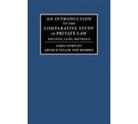 An Introduction to the Comparative Study of Private Law: Readings, Cases, Materials