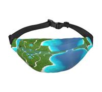 An island in the ocean Boys Crossbody Waist Bag, Large Travel Fashion Waist Bag for Sports, Running, Cycling, Traveling, Fishing
