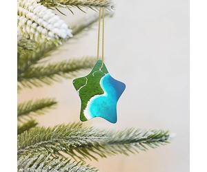 An Island In The Ocean Christmas Star Shaped Ceramic Ornaments Christmas Tree Hanging Decorations Souvenirs Gifts For Family And Friends.