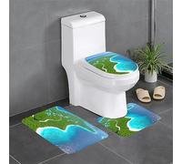 an Island in The Ocean Decorative Plush Carpet, Bathroom Protector Set of 3, Bedroom Kitchen Bathtub Home, Outdoor Absorbent Carpet,