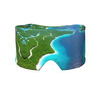 an Island in the Ocean Double-Sided Printed Eye mask, Soft and Light-Blocking, Suitable for Travel and Home
