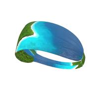 an Island in The Ocean Elastic Exercise Headband, Fitness Exercise Yoga Cycling Headband, Outdoor Sports Elastic Sweat-Absorbing Headband,
