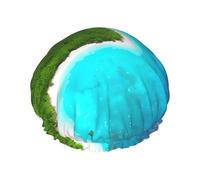 An island in the ocean Full Print Shower Cap for Women & Men - Reusable, Double Layer Waterproof, Durable, Breathable Bath Hair Cap