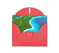 An Island In The Ocean Greeting Cards For All Occasions - Blank Greeting Cards With Envelopes, Holiday Cards 4x6 Inches (Horizontal) Red
