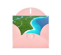 An Island In The Ocean Greeting Cards For All Occasions - Blank Greeting Cards With Envelopes, Holiday Cards 4x6 Inches (Horizontal) Pink