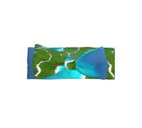 An island in the ocean Printed Baby Girl Headband â€“ Soft Elastic Bow Hair Accessories in Nylon for Infants & Little Girls