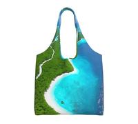 An island in the ocean Printed Canvas Bag Women's Fashion Shoulder Tote Bag Lightweight Shopping Bag