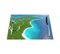 an Island in The Ocean PVC Woven placemats are Printed and can add Decoration to Your Dining Table.