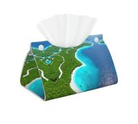 An island in the ocean Rectangular leather tissue box, suitable for office, bathroom, home, and car interiors.