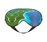 an Island in The Ocean Soft Eye mask, All Over Printed, 96% Polyester 4% Spandex