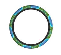 an Island in The Ocean Steering Wheel Cover, 15 Inch Universal Protective Cover, Soft Breathable Durable Full Surround Sports Car Accessories
