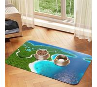 An island in the Sea Pet Absorbent Leather Tablecloth 30x45cm with Non-Slip Rubber Base for Cats and Dogs