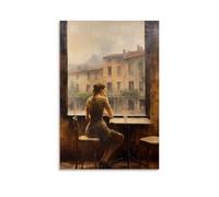 An Italian Girl Watches The Streets Posters for Room Aesthetic Canvas Wall Art Bedroom Decor12x18inch(30x45cm)