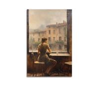 An Italian Girl Watches The StreetsCanvas Poster Wall Art Poster for Room Living Room Study Aesthetics And DecorationUnframe-style 16x24inch(40x60cm)