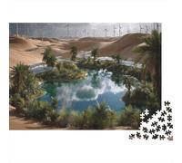 An Oasis Full of Ferns in The Desert - Solar Windmills Puzzle 1000pcs (75x50cm) Erwachsene Puzzle,Home Decor