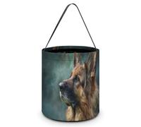 An Old German Shepherd Dog Novelty Easter Basket Bucket Bag for Easter Egg Hunts Party Favor Decor