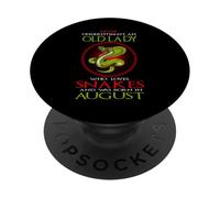 An Old Lady Who Loves Snakes Was Born In August Birthday PopSockets Adhesive PopGrip
