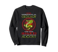 An Old Lady Who Loves Snakes Was Born In August Birthday Sweatshirt