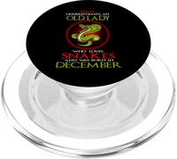 An Old Lady Who Loves Snakes Was Born In December Birthday PopSockets PopGrip for MagSafe