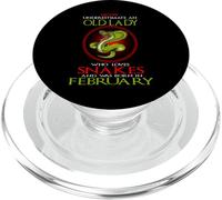 An Old Lady Who Loves Snakes Was Born In February Birthday PopSockets PopGrip for MagSafe
