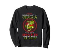 An Old Lady Who Loves Snakes Was Born In July Birthday Sweatshirt