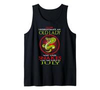 An Old Lady Who Loves Snakes Was Born In July Birthday Tank Top