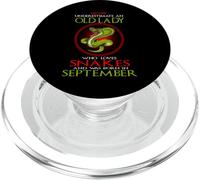 An Old Lady Who Loves Snakes Was Born In September Birthday PopSockets PopGrip for MagSafe