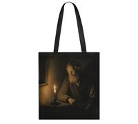 An Old Man by Candlelight Tote Bag-Aesthetic Shoulder Tote,shopping Bags-lightweight Reusable,handbag for Work Travel