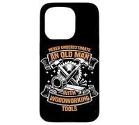 An old man funny woodworking carpenter's craftsman Case for iPhone 15 Pro