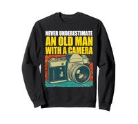 An Old Man With A Camera Funny Vintage Photographer Gift Sweatshirt