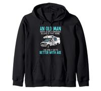 An Old Man With A Motorhome Is Like A Fine Wine - Funny Zip Hoodie