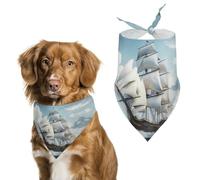 An Old Sailing Ship Pet Triangle Bandana Soft Puppy Scarfs Dog Cat Gifts for Small Medium Pets