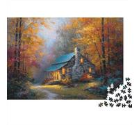 An Old Stone House in The Woods Jigsaw Puzzles. 38x26cm/1000pcs Whimsical Challenge Toy for Educational Games Gifts