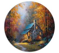 An Old Stone House in The Woods,Puzzles Gemusterte Nachhaltige Puzzles Für Erwachsene Hochwertige Holzspielpuzzles 1000pcs (67.5x67.5cm)