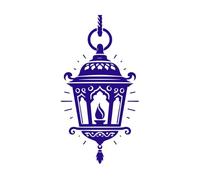 an Old Style eid al fitr Lantern with a Candle Inside Vinyl Art Sticker 47.6x91.4cm Multiple Size Options DarkBlue