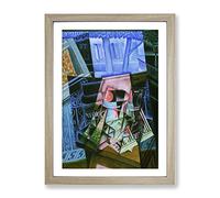 An Open Window By Juan Gris Classic Painting Framed Print | A4 Oak Framed Wall Art | Ready to Hang | Classic Historical Picture | Living Room Bedroom Lounge Office