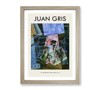 An Open Window By Juan Gris Exhibition Museum Painting Framed Print | A3 Oak Framed Wall Art | Ready to Hang | Modern Historical Picture | Living Room Bedroom Lounge Office