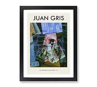 An Open Window By Juan Gris Exhibition Museum Painting Framed Print | A4 Black Framed Wall Art | Ready to Hang | Modern Historical Picture | Living Room Bedroom Lounge Office