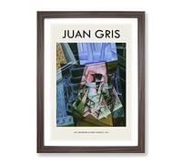 An Open Window By Juan Gris Exhibition Museum Painting Framed Wall Art Print, Ready to Hang Picture for Living Room Bedroom Home Office Décor, Walnut A3 (34 x 46 cm)