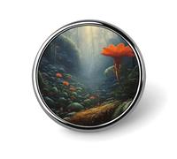 An Orange Blossom Badges Decorative, Durable Aluminum Alloy Round Badge, Lightweight Button Brooch for Shirts, Jackets, Hats, Uniforms 1"