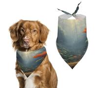 an Orange Blossom Pet Scarf Adjustable Pet Accessories Triangular Scarf Washable Floral Print Puppy Bib Bandana Stylish Comfortable Cat Scarves for Holiday Scarfs