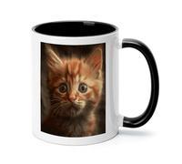 An Orange Cat Ceramic Coffee Mug with Handle 11 Ounces, Porcelain Mug Coffee Cup Tea Mug Water Cup Ideal for Coffee,Tea,Latte,Cappuccino,Microwave & Dishwasher Safe Unique Gift Cup