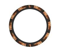 an Orange Cat Printed Steering Wheel Cover Elastic Stretch Car Wheel Wrap Breathable Non-Slip Steering Wheel Protector for Car Truck SUV