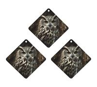 An Owl Car Air Freshener Hanging Incense Chips 3 Pack Automotive Scented Hanging Sheets Rhombus for Car Home Auto Interior Decor