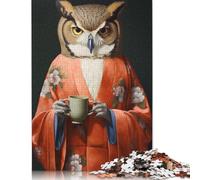 an Owl in Floral Kimono Jigsaw Puzzles 1000 Pieces for Adults PaperPuzzles Brain Exercise Challenge Game Entertainment Gifts Teenagers Family Activity 1000pcs (75x50cm)