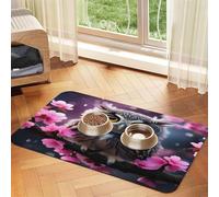an owl Pet Food Mat 23.62x15.71in Absorbent Non-Slip PU Leather Feeding Mat for Dogs Cats Rubber Bottom Fast Drying Rollable Pet Bowl Placemat