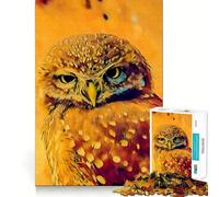 An Owl Portrait 1000 Piece Teenager Puzzles Cognitive Train Game Zero Gap Compact Fun for Family Game Time (50x75cm)